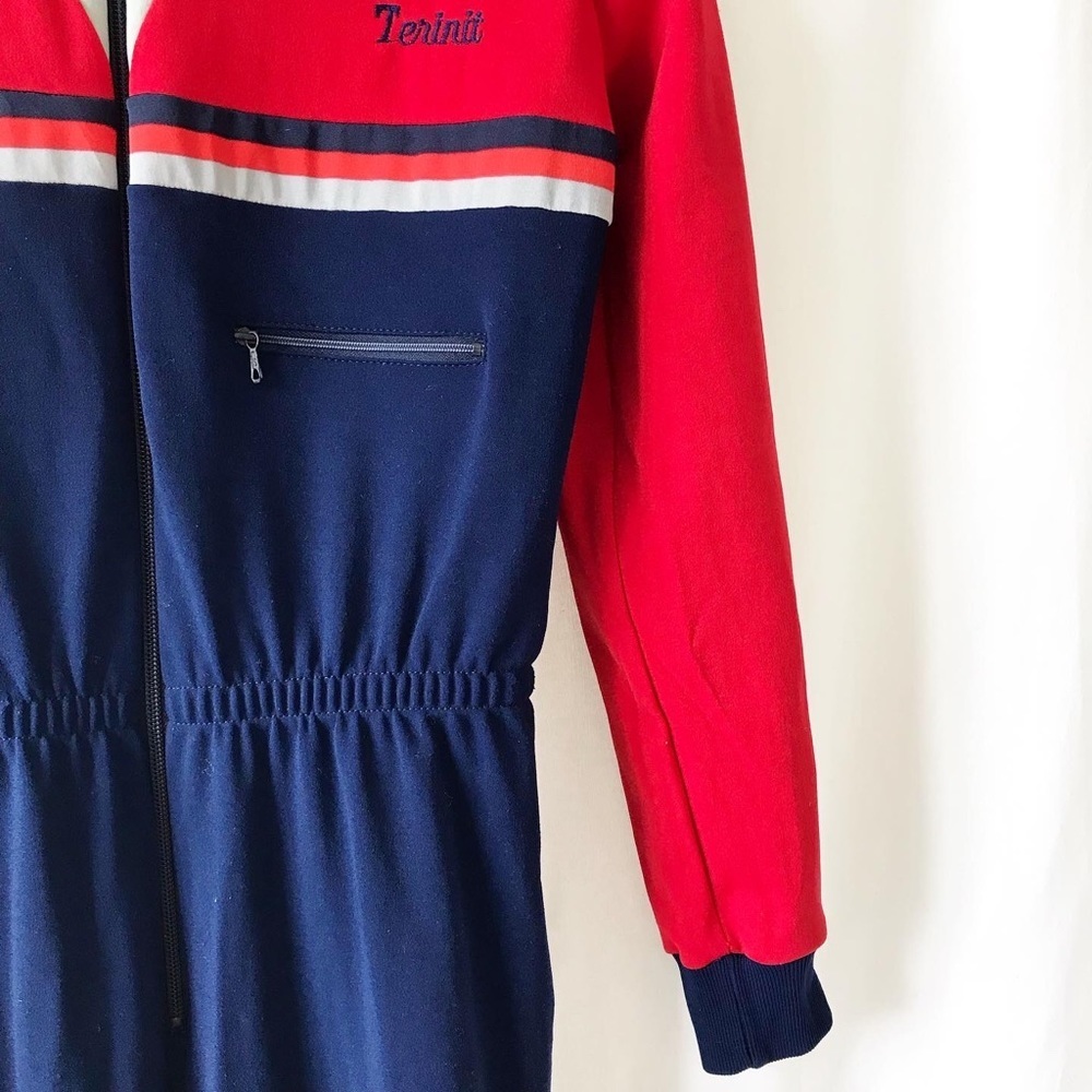 Vintage Ski Suit One Piece Stirrup Snowsuit Retro 80s 90s Thermal Suit Size 12 - Picture 3 of 11